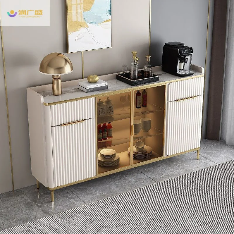 

LH light luxury rock slab dining side cabinet multi-functional storage wine cabinet living room kitchen locker
