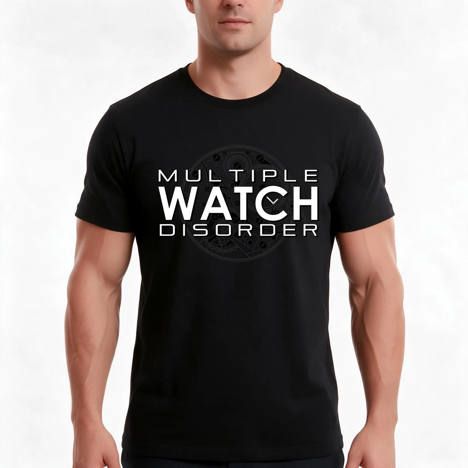 Multiple watch disorder T-Shirt, Summer Casual Cotton Tee, Oversized Streetwear Tops, Vintage Graphic Print, Unisex Men Women