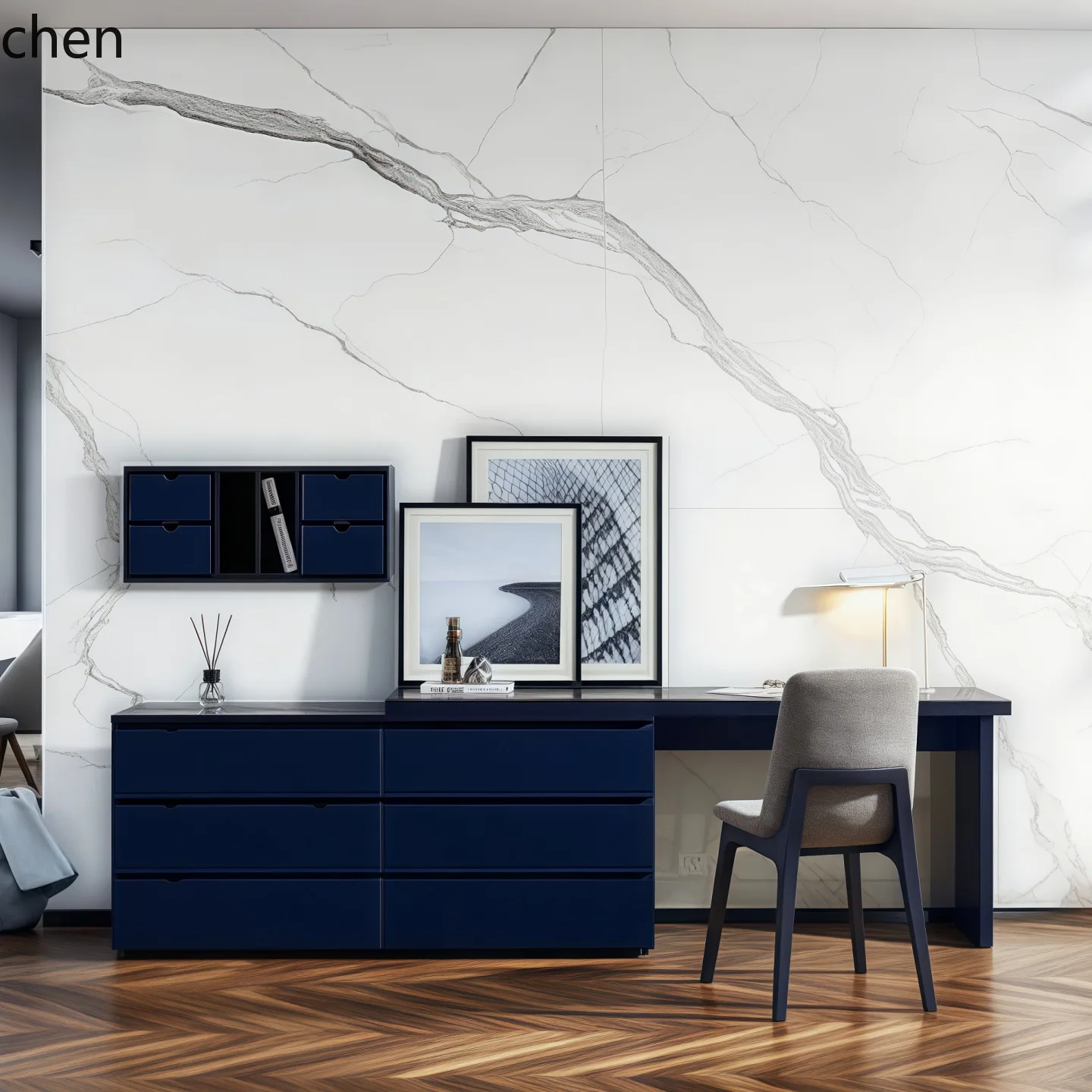 LXC Lacquered Dressing Table Bedroom TV Cabinet Desk Integrated Extendable Makeup Table