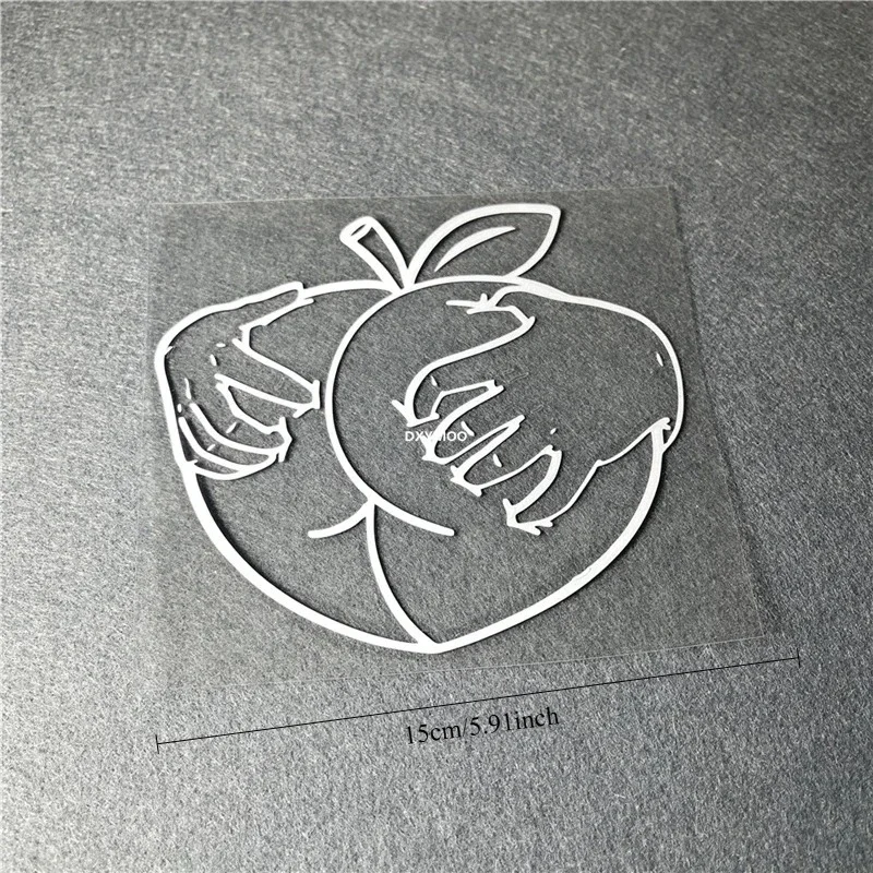 Hollow Hands Hold Peach Funny Waterproof Vinyl Sticker Decal for Car Triangle Window Motorcycle Body Decor