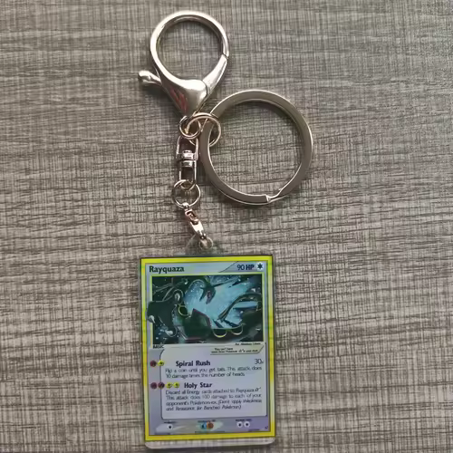 Pokemon Anime Small Card Key Chain Charizard Keychains Blastoise Venusaur Mewtwo Diy Acrylic Action Toy Figures Game Collection - Image 7