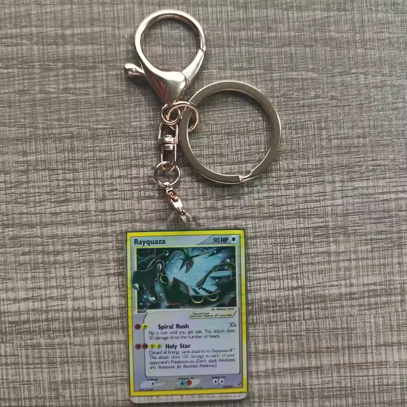 Pokemon Anime Small Card Key Chain Charizard Keychains Blastoise Venusaur Mewtwo Diy Acrylic Action Toy Figures Game Collection - Image 7