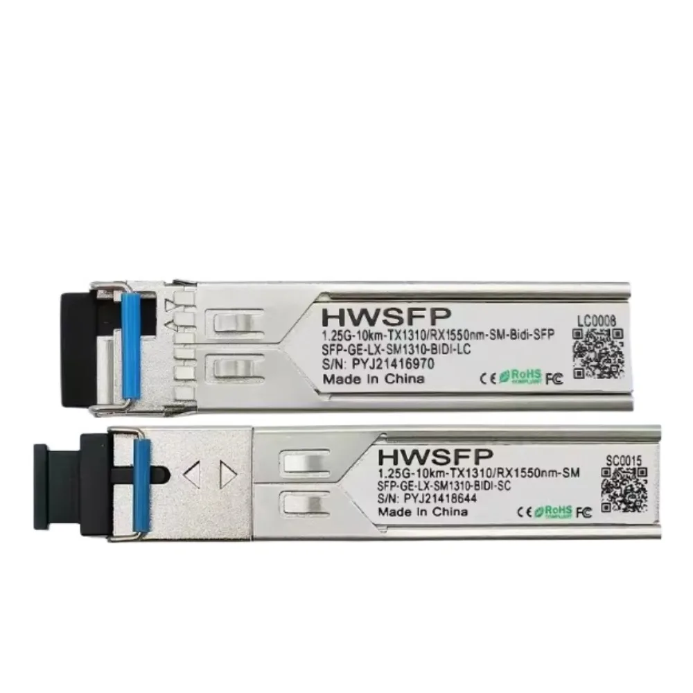 Гигабитный одномодовый одноволоконный оптический модуль HWSFP1.25G, 10 км, A-терминал, односторонний, совместимый с интерфейсом Huawei H3C LC/SC