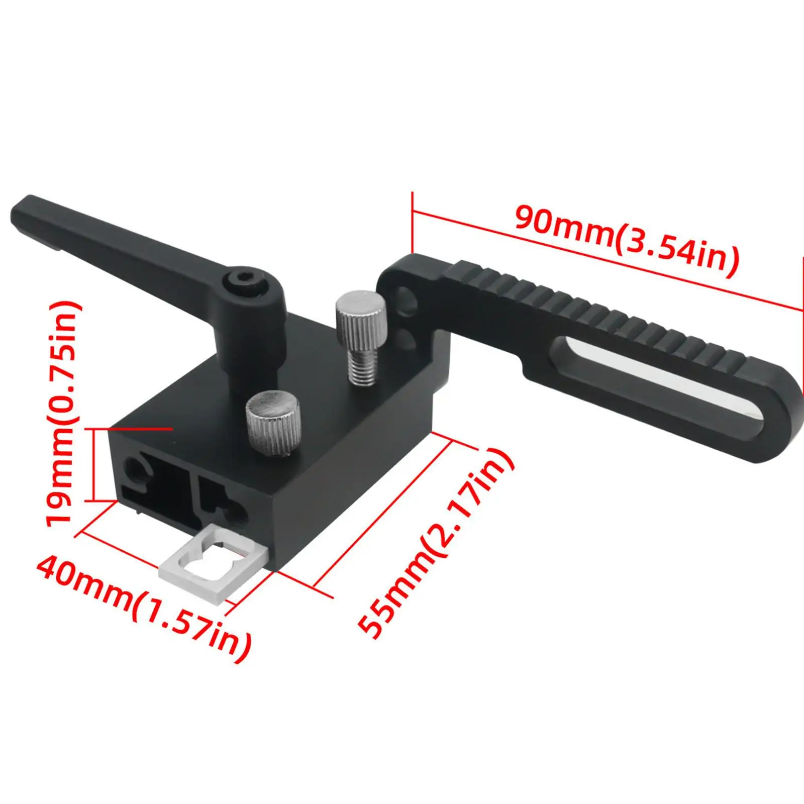 T Slot Stopper Adjustable 75 Miter Track Stop Block for Woodworking