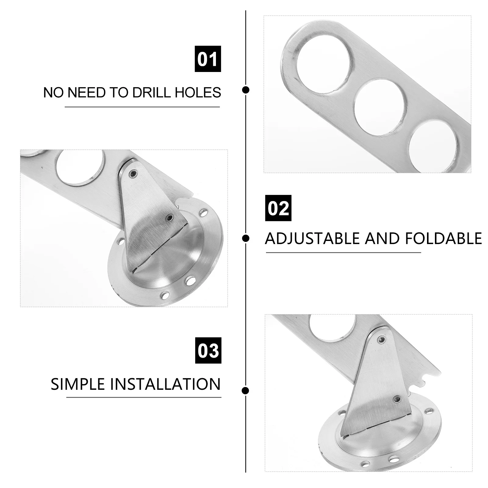 

Wall Mounted Clothes Hanger Rack Stainless Steel Adjustable Foldable Rustproof Laundry Room Organizer Home Space Saver