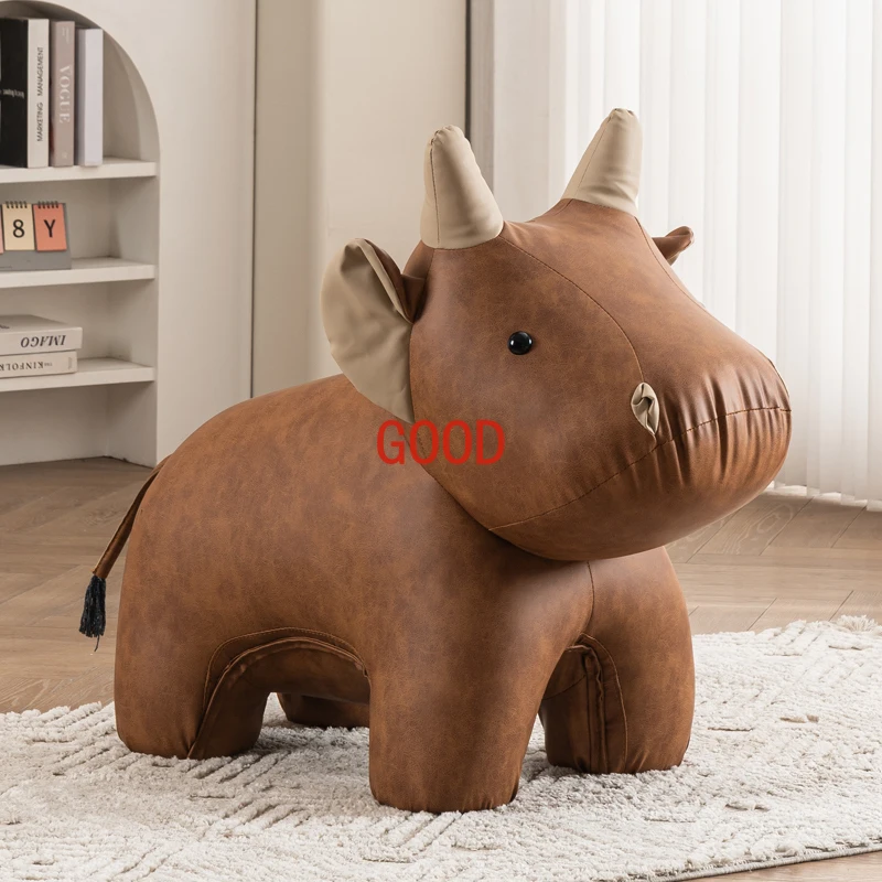 Calf-shaped animal sitting stool, shoe changing stool, living room creative stool