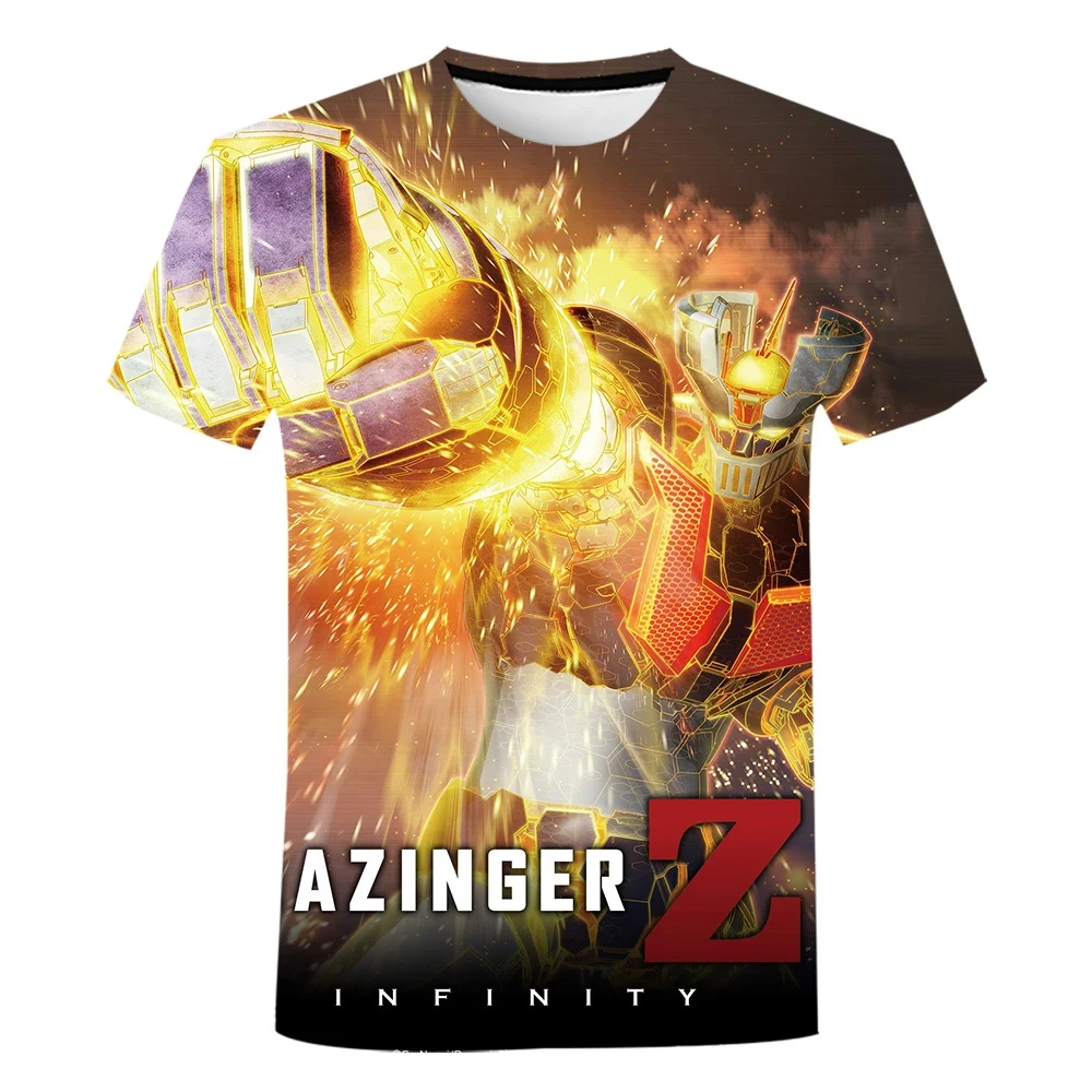 Mazinger Z T-shirty męskie Anime Robot 3D odzież uliczna Z nadrukiem mężczyźni/kobiety na co dzień moda Oversized T Shirt Harajuku odzież dziecięca