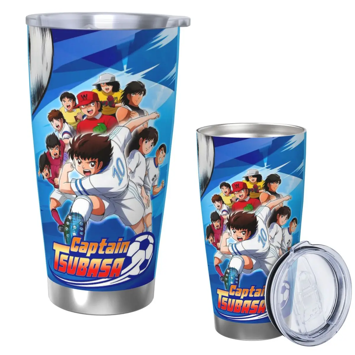 

Japan Football Manga Captain Tsubasa Stainless Steel Tumbler Vacuum Insulated Mugs Thermal Cold Cups Straw With Lid 20oz