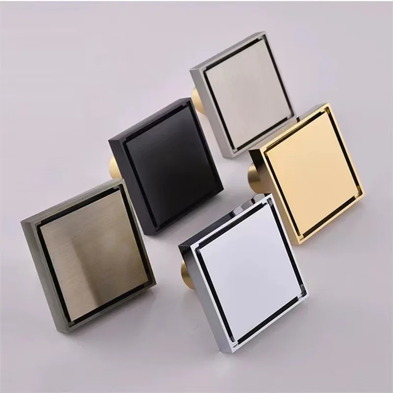 Brass Floor Drain Anti-Odor Drain Invisible Shower Trap Drains 10*10 Kitchen Bathroom Laundry Room Bathroom Accessories