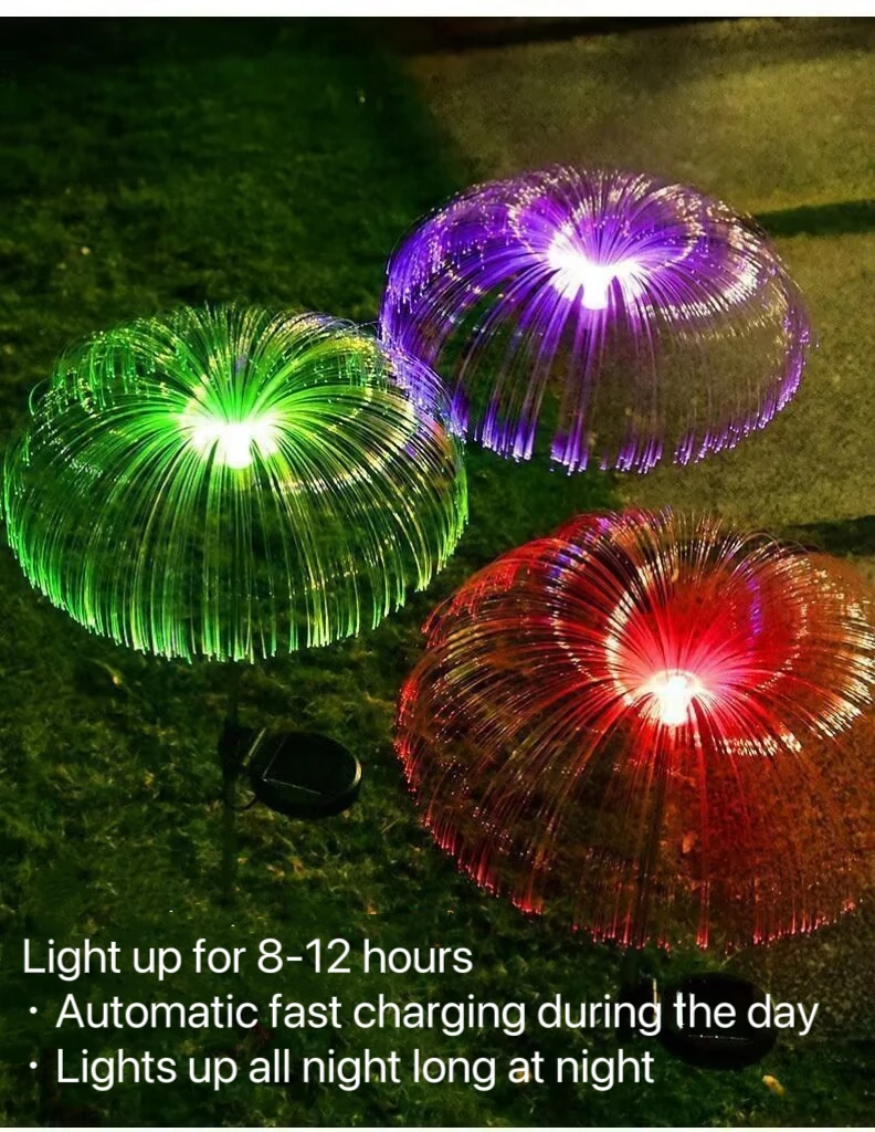 Garden Solar Single-Layer Jellyfish Lights Outdoor Decor Light Waterproof Stake Lights For Yard Pathway Patio