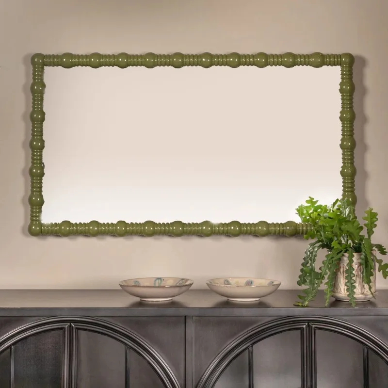 French idyllic retro playful hanging mirror, suitable for a variety of home styles