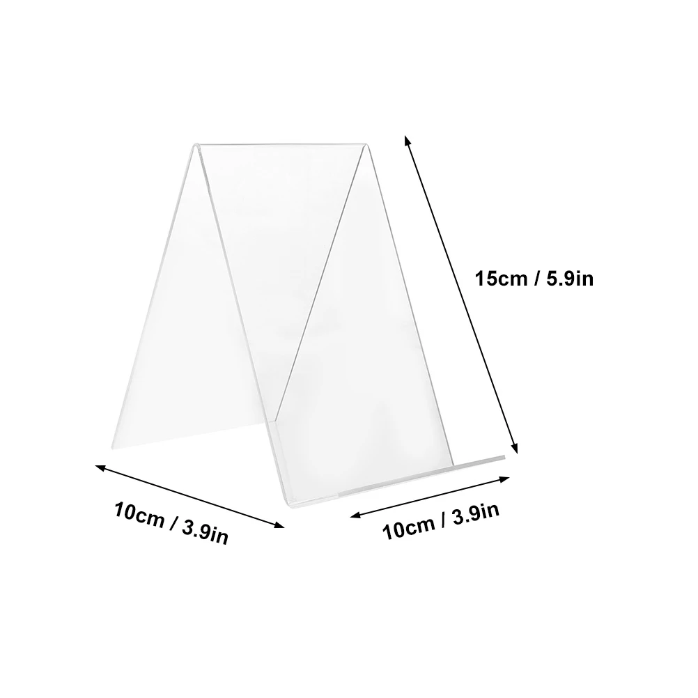 12Pcs Clear Acrylic Bookend Display Stand 150X100X100Mm Shelf Rack Desktop ganizer File Folder Study Bedroom Library Transparent