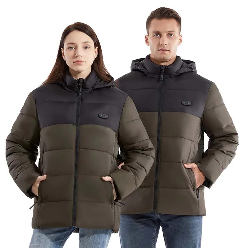 Men 15 Areas Heated Jackets Women Dual Control Three Gear Adjustment USB Heating Hooded Waterproof Fabric Winter Warm Jackets