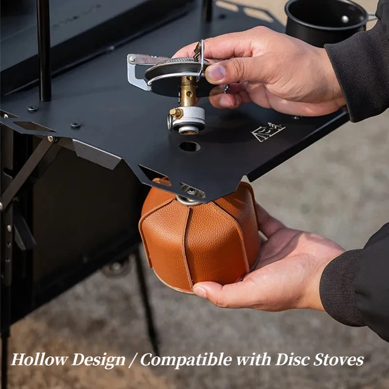 Folding Camping Storage Box Portable Outdoor Picnic Table Integrated Tea Table Mobile Crate for Hiking Beach Garden Party
