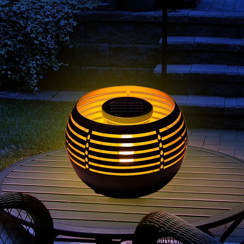 

MAYSAK r Lantern Table Lamps with Amber Twinkling Glow, Waterproo Metal Landse ixture Dusk to or Outdoor Garden Tables, Balcony,