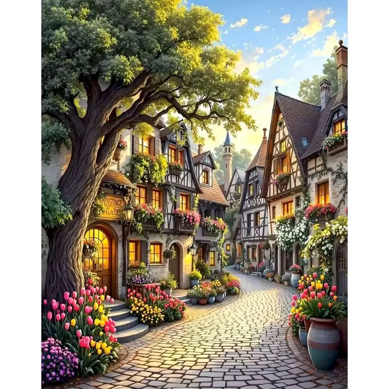 

GATYZTORY Acrylic Painting By Numbers For Adults Kit Canvas Painting Handpainted Art Diy Gift Landsape Paint For Home Decoratio