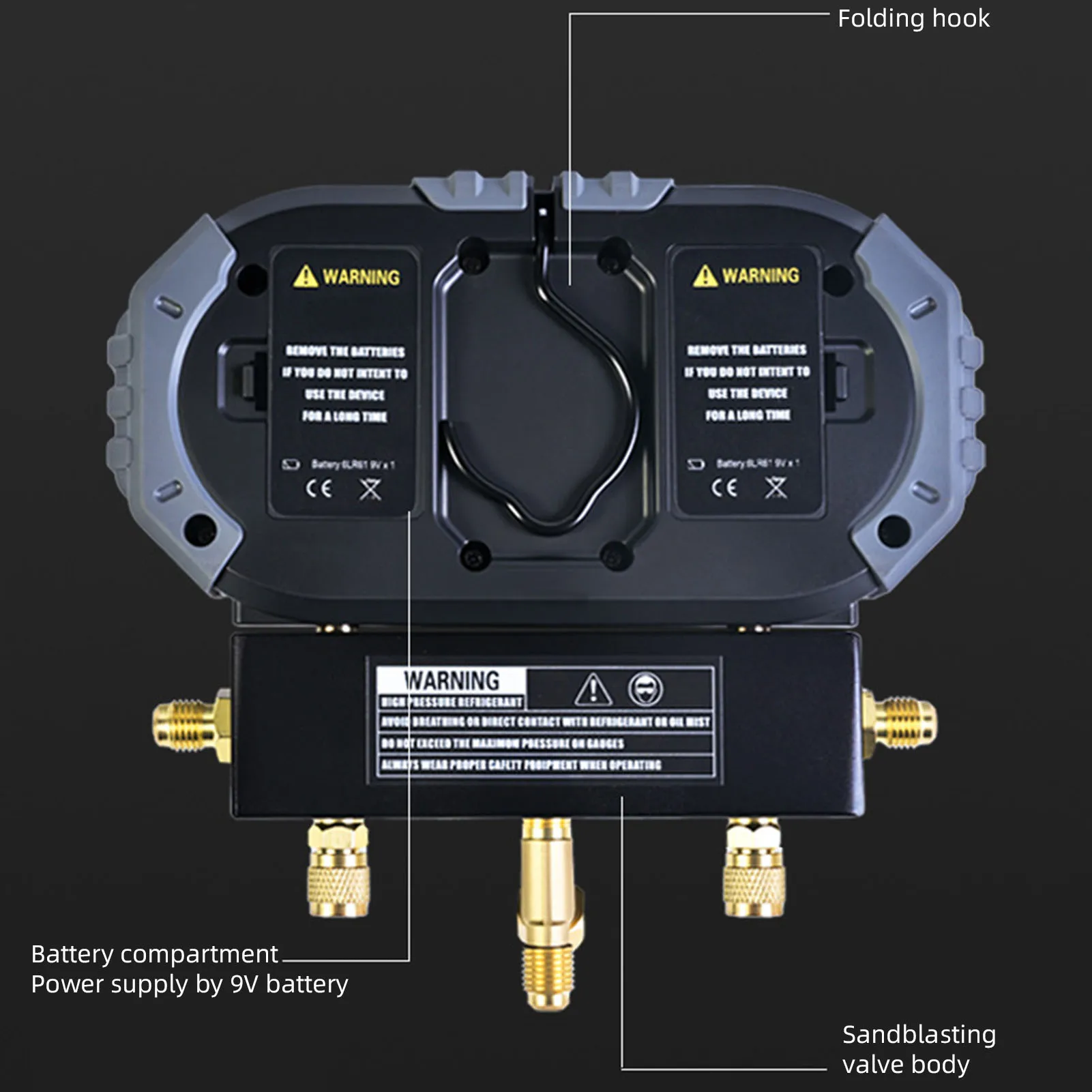 Digital Manifold Gauge for Refrigerants 0-6000kPa 1s Refresh HVAC Electronic Pressure Tester Recharge Tool