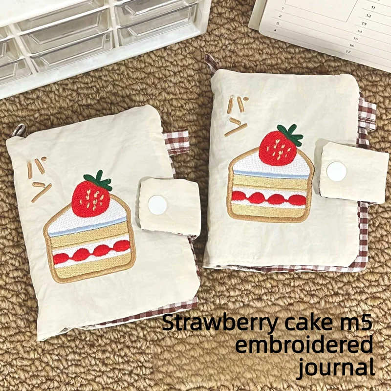 

Kawaii M5 Strawberry Cake Diary DIY Scrapbook Loose Leaf Binder Journal Stationery for Students School Office
