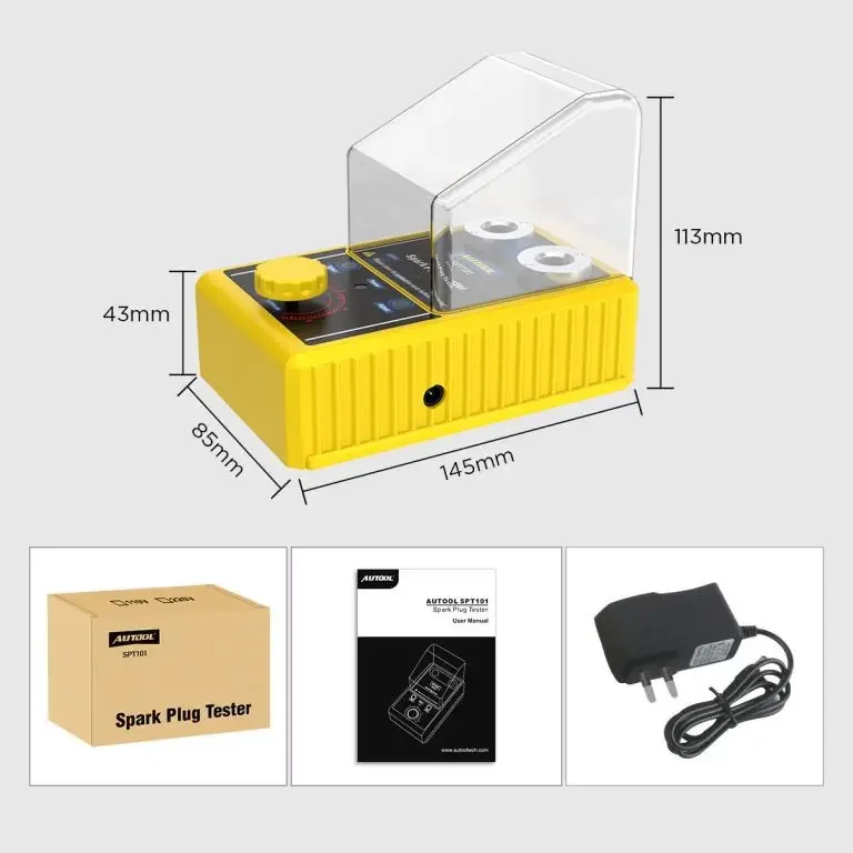 Car Spark Plug Tester with Auto Adjustable Double Hole Detector Ignition Plug Analyzer 110V 220V for 12V Vehicles Maintenance