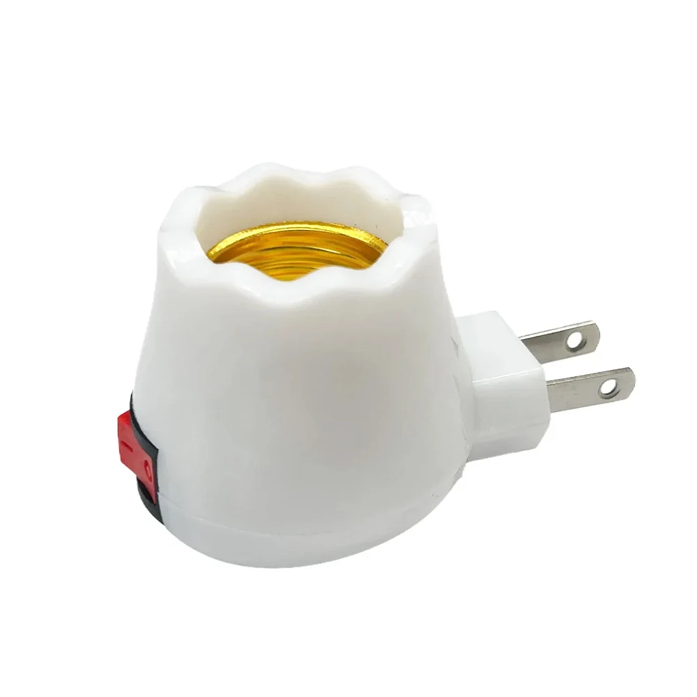 E27 lampa LED gniazdo z podstawą śrubową biały uchwyt żarówki LED Adapter wtyczki UE/USA z włącznikiem/wyłącznikiem akcesoria do lamp