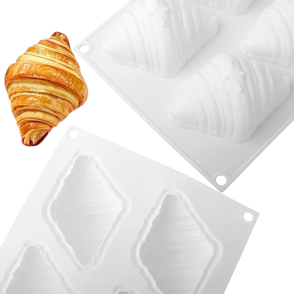 6-Zellen-Croissant-Design Lebensmittelechte Silikon-Schokoladenkuchenform Mousse-Kuchenform DIY-Seifenform Küchen-Dessert-Backform – Detail 7