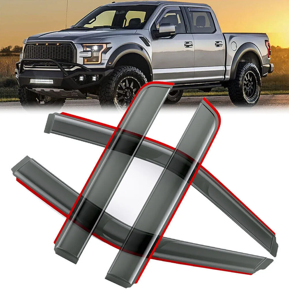 

Ветровики (дефлекторы окон) для Ford F-150 Super Crew Cab 2015-2022 годов выпуска