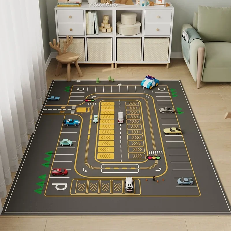 

Children's Bedroom Bedside Carpet Traffic Car Parking Lot Game Mat Living Room Balcony Cloakroom Baby Crawling Rug Alfombra 러그