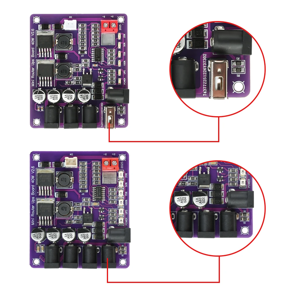 40W UPS Uninterruptible Power Supply Board Mini Router UPS Board 5V 9V 12V Output  Power Supply Board for Router Backup Power