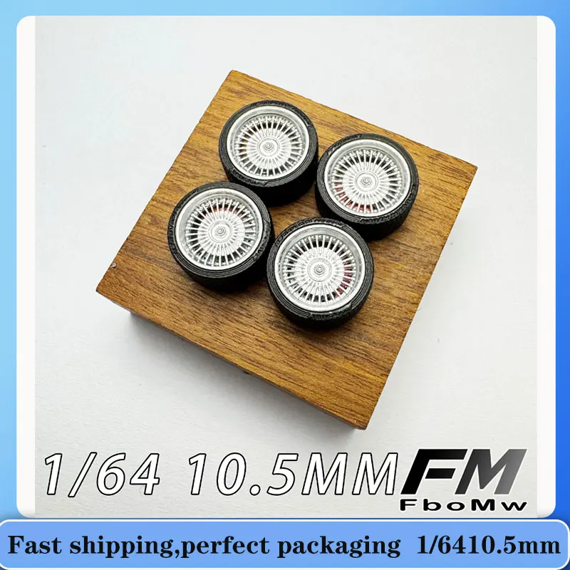 

1/64 FM Model car modified wheel hub S680/VIP-02/VIP-01 10.5mm Resin wheels Rubber tires Suitable for 1:64 static model cars