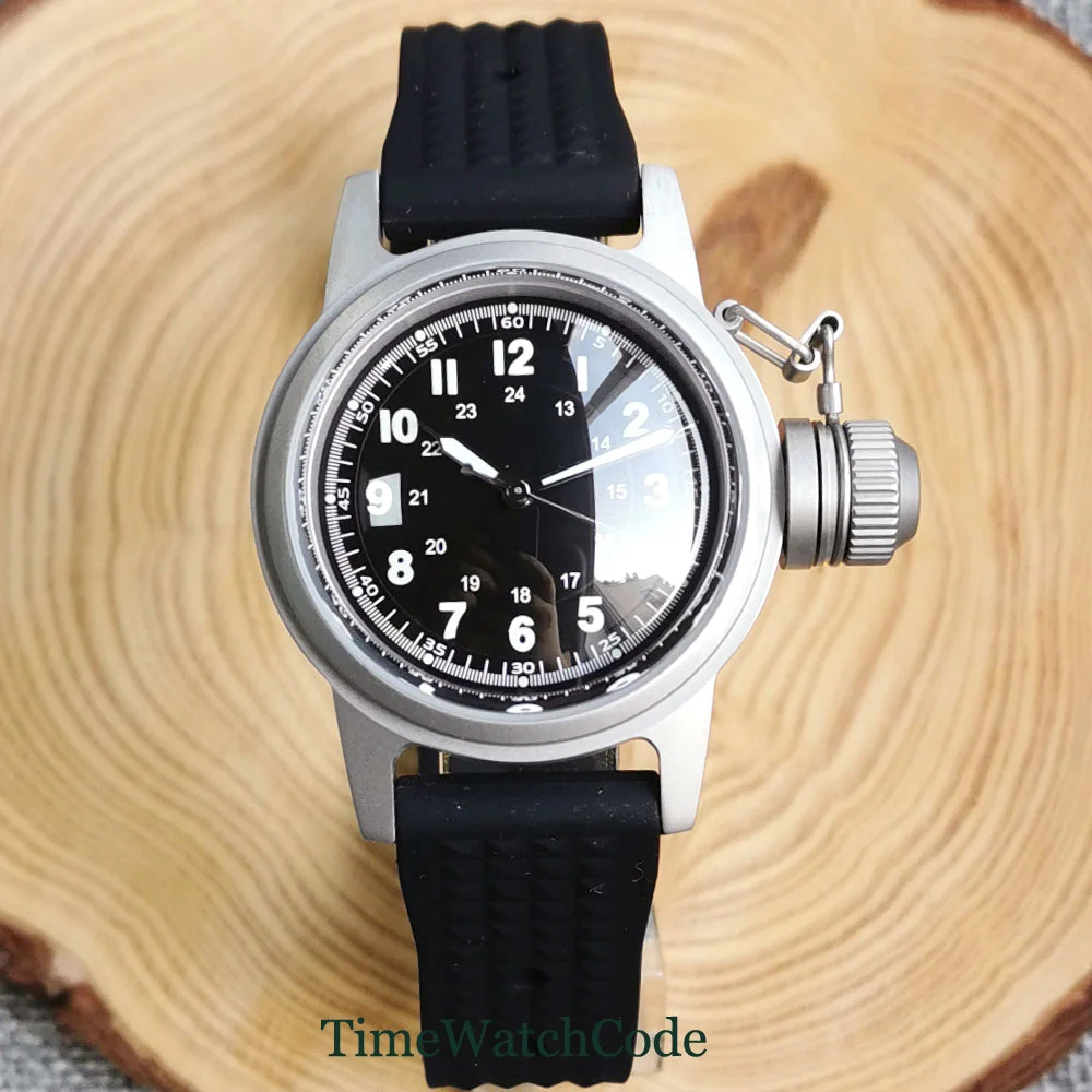 Tandorio 36mm Sandblasted Case Automatic Watch for Men Double Bow Domed Sapphire Crystal NH35 PT5000 Movement 200m Waterproof