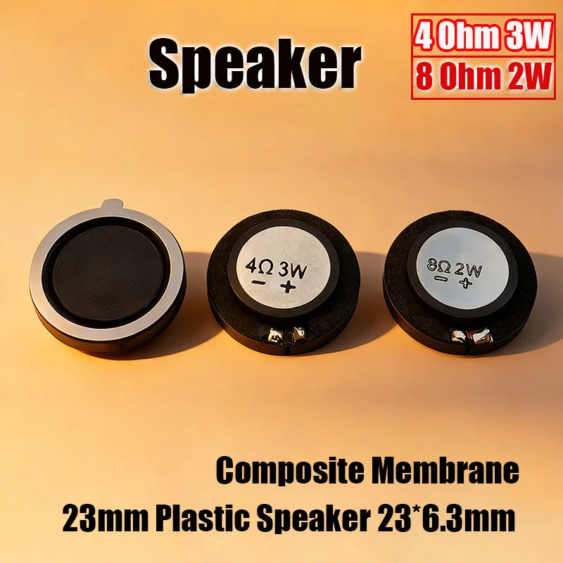 

2PCS 23MM Plastic Composite Membrane For 4 Ohm 3W Speaker 23mm 8Ohm 2 Watt Speaker Ultra-thin Horn Acoustic Components