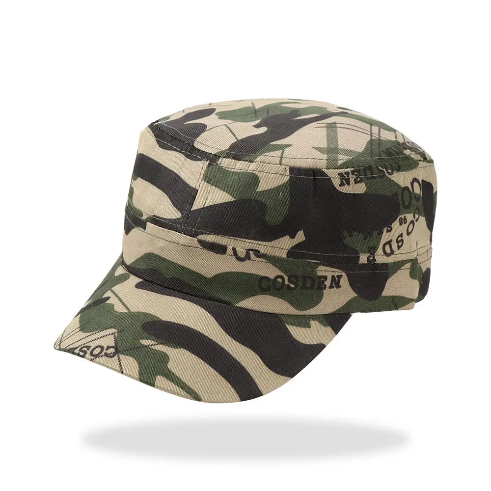 Adjustable Combat Camping Fishing Headwear Sun Protection Cap Flat Top Hat Baseball Cap  Camouflage Hat