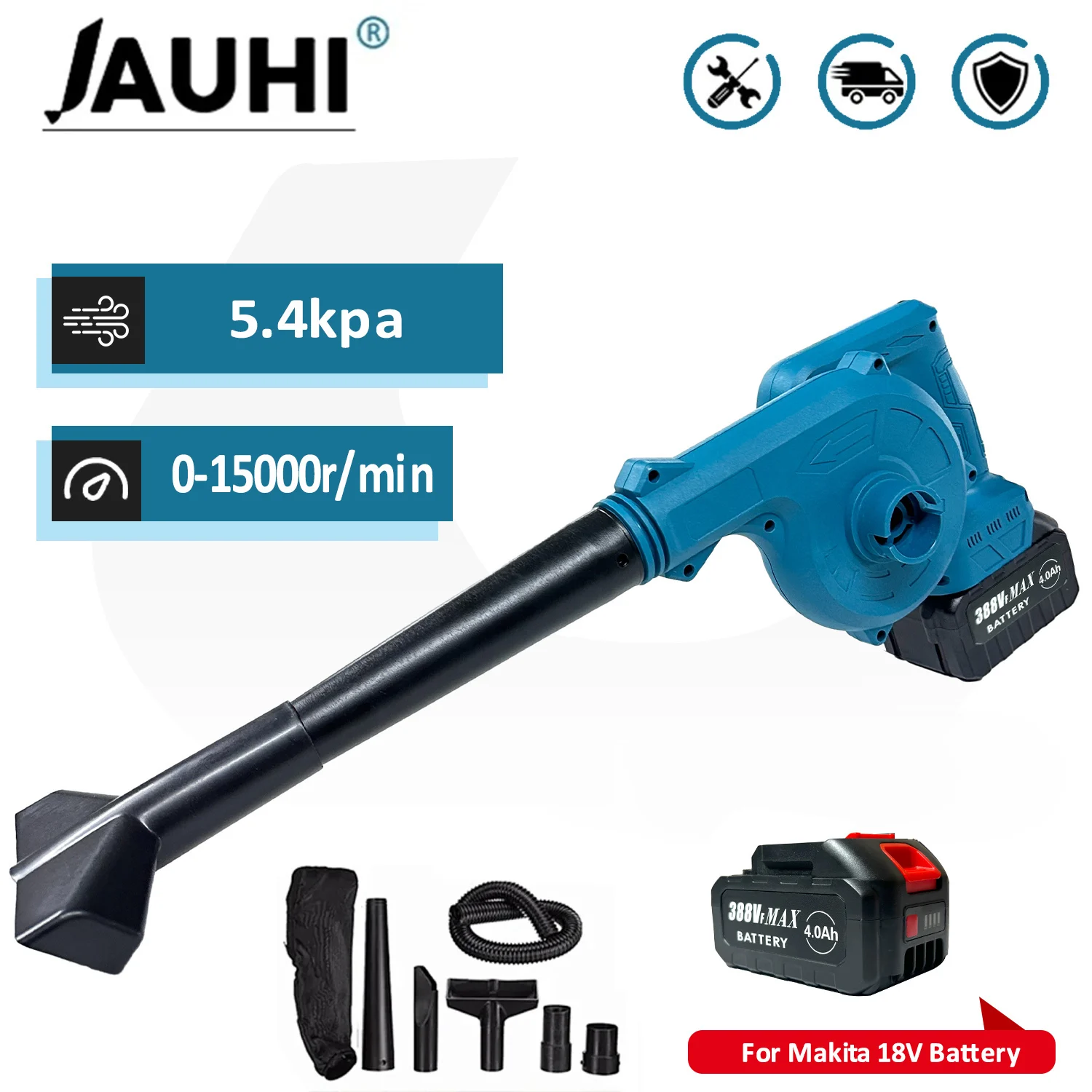 

JAUHI 2 in 1 Cordless Blower & Vacuum,18V Max Lightweight Handheld Small Dry Leaf Sawdust High-power Rechargeable Blower Cleaner