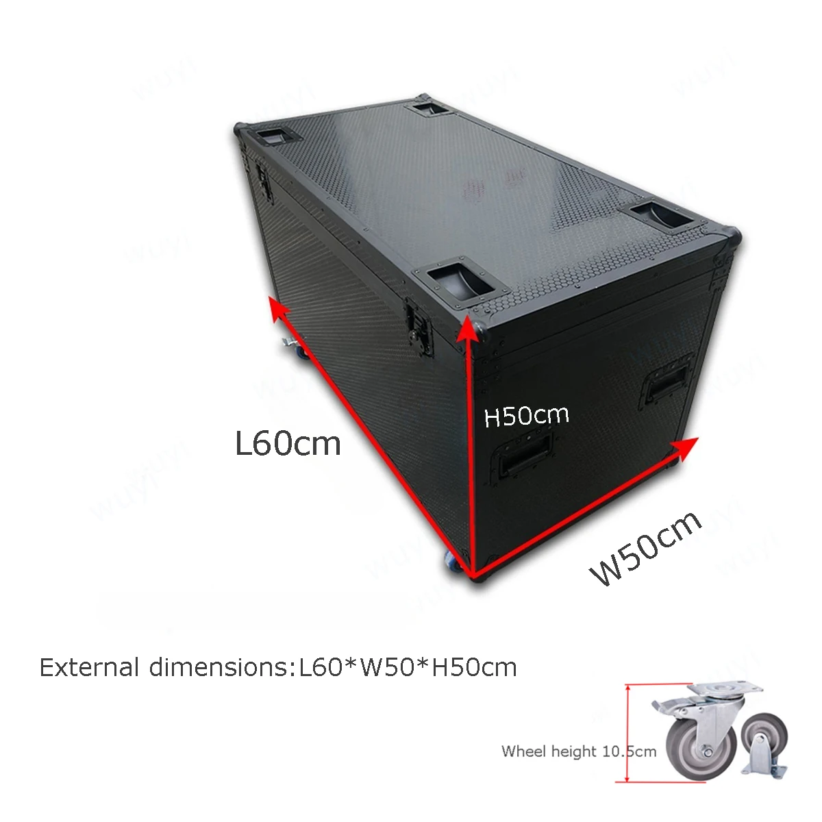 Big Customized Flight Case All Black Flycase Stage Equipment Aluminum Alloy Box Air Wire Shockproof Trunk with Wheels