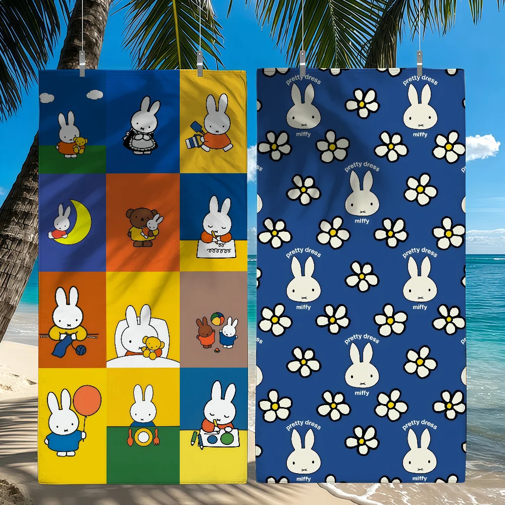 Cartoon Miffy Towel Quick Drying Beach Towels Are Suitable For Swimming Pools Camping Yoga And The Gym