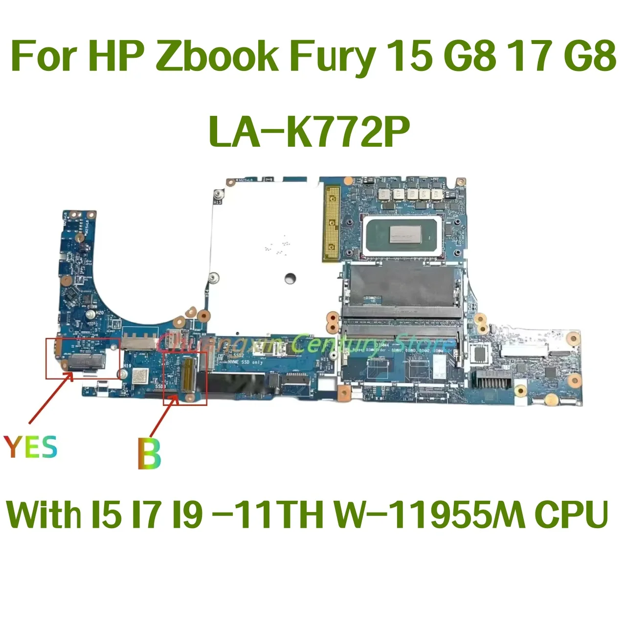 

GPZ70 LA-K772P motherboard Suitable for HP Zbook Fury 15 G8 17 G8 laptop with I5 I7 I9 -11TH W-11955M CPU 100% Tested