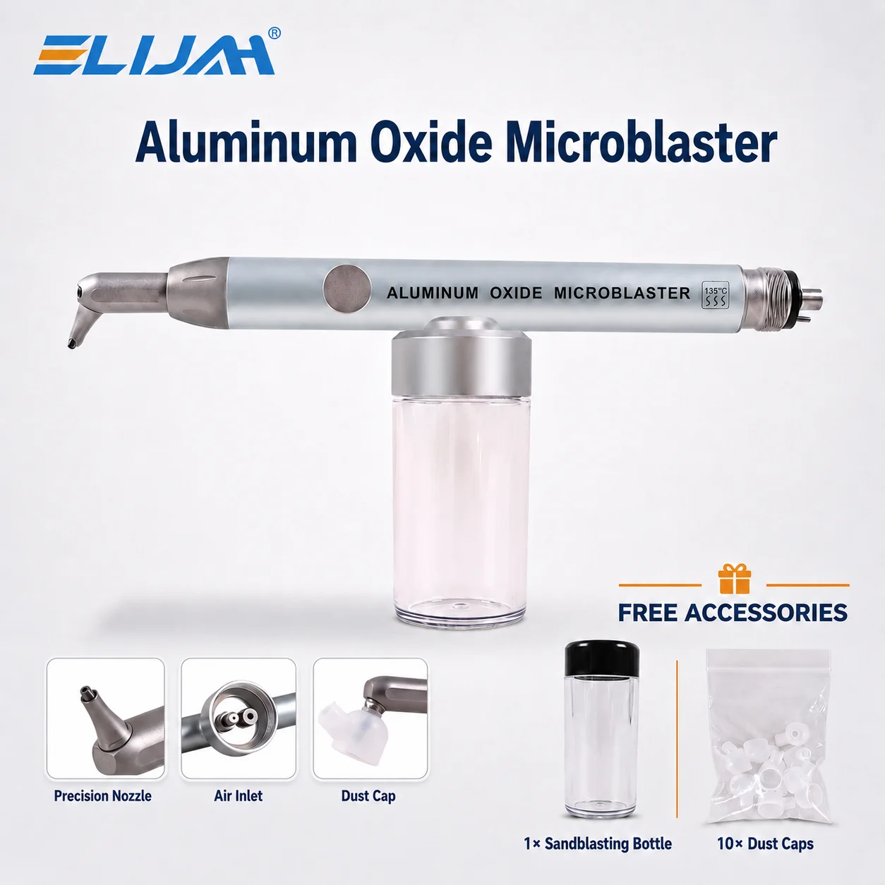 Dental Aluminum Oxide Microblaster with Water Spray Interface Microetcher Sandblasting Alumina Gun Air Abrasion Polisher Tools