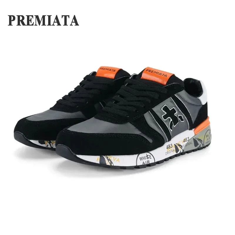 Premiata sapatos masculinos moda esportes ao ar livre respirável impermeável multi-cor elemento painço para primavera outono tênis casuais