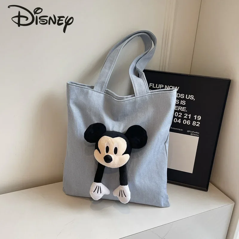 Disney Mickey 2024 New Women's Handbag Fashion High Quality Doll Shoulder Bag Cartoon Versatile Large Capacity Girl Storage Bag