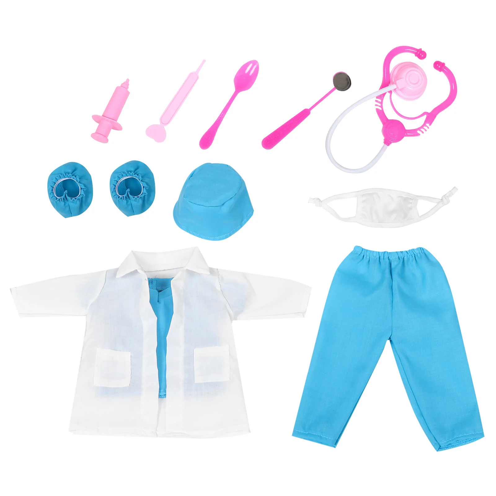 1Set 18-inch Kleding Dokter Thema Mini Outfit Gereedschap Fantasiespel Accessoires Vervanging Kostuum Set voor