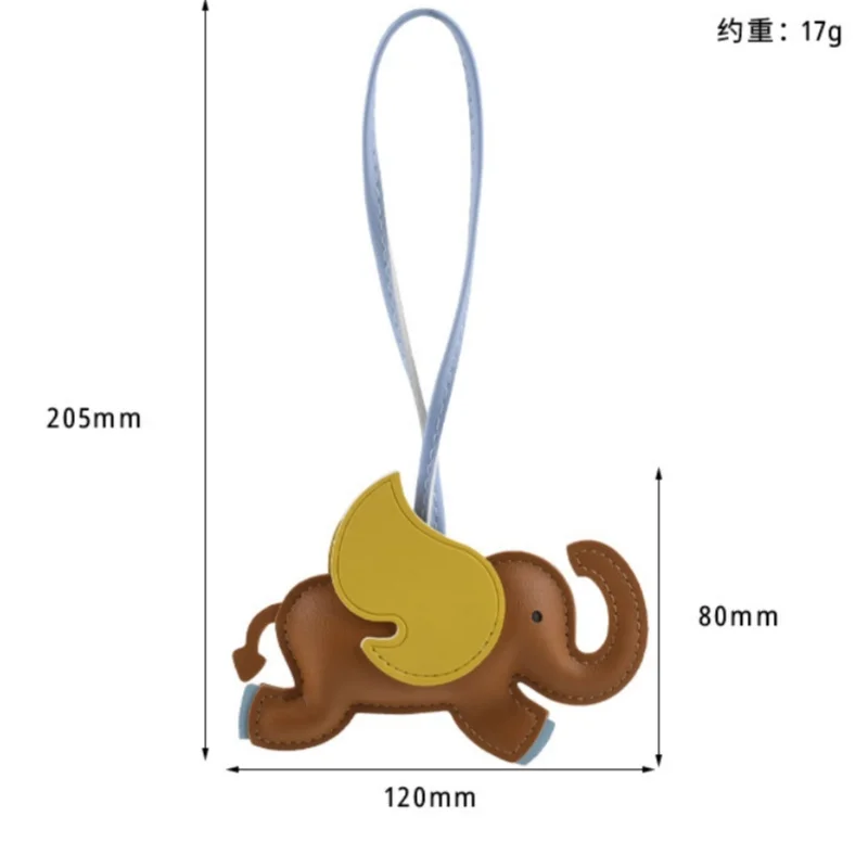 16 Colors Flying Wings Elephant Keychains Women PU Leather Hanger Pendant Decoration For Bag Car Keyring Accessories Gifts image 2