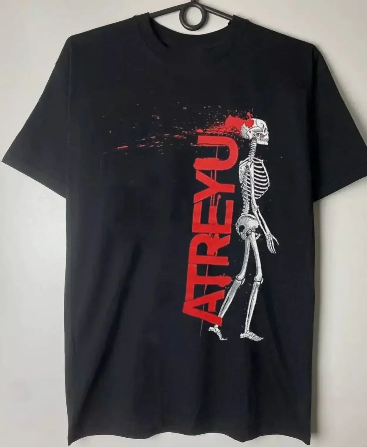 

New Men's Loose Comfortable and Casual Street Pure Cotton T-shirt with English Letter Pattern Print Short-sleeved Black Clothing