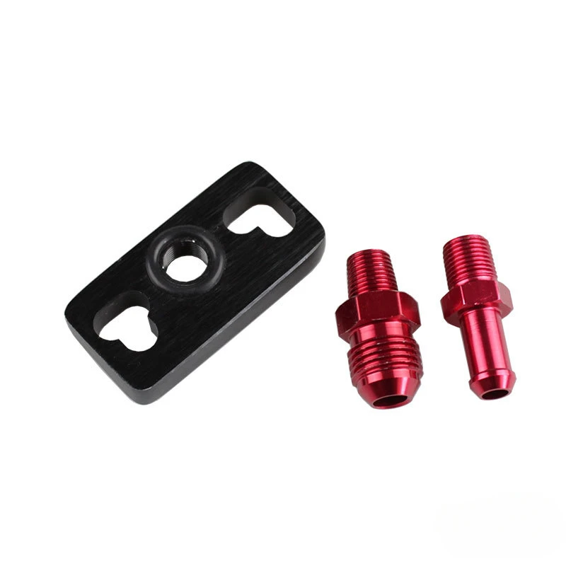 Aluminum 1Pcs Black Turbo Fuel Rail Delivery Regulator Adapter with Fittings for Honda /Mitsubishi /Toyota