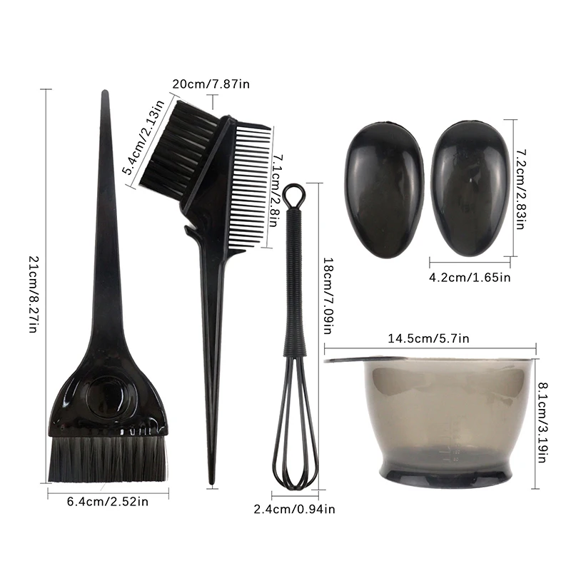 Professional Hair Coloring Brush Set Gancho Agulha, Cor Dye Destaque, Conjunto Reutilizável, Geada, Tingimento Ferramentas, Salão de Beleza, 6 Pcs