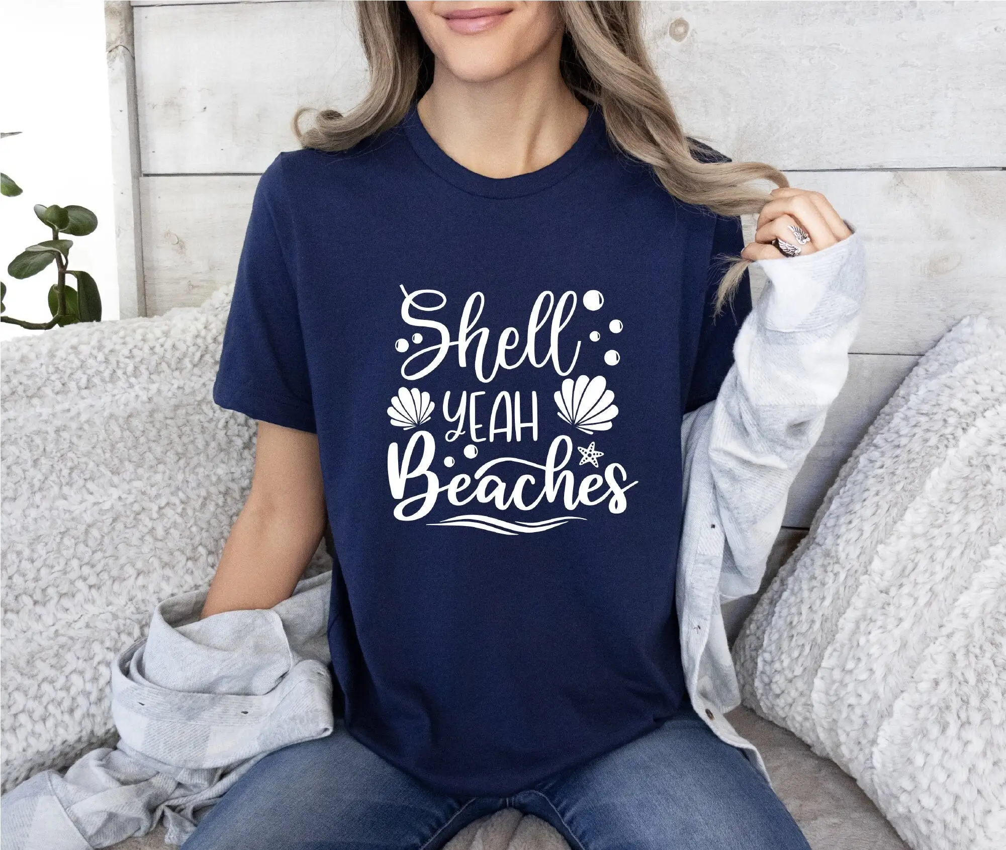 Shell Yeah Beaches T Shirt Seashell Beach Life Summer Vacation Trip