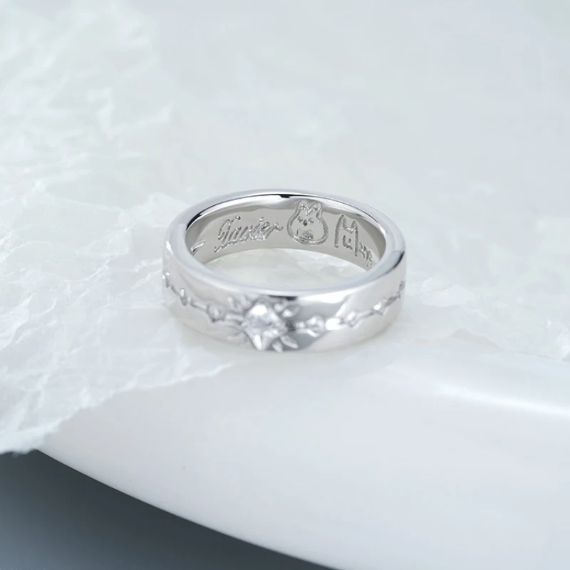 New in gloss inspired micro inlaid four pointed star diamond  rings for women fashion and hip-hop style ring party jewelry