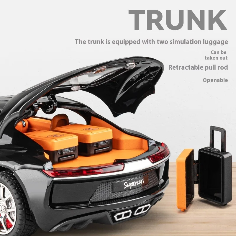 1:24 Scale Atlantic Alloy Car Model, Lit-Up with Authentic Sounds, Perfect Gift for Kids & Car Enthusiasts
