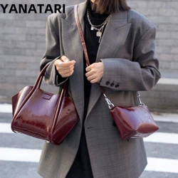 YANATARI Genuine leather woman bag shoulder bag Handbags ladies crossbody bags luxury designer minimalism bag cowhide Bucket bag