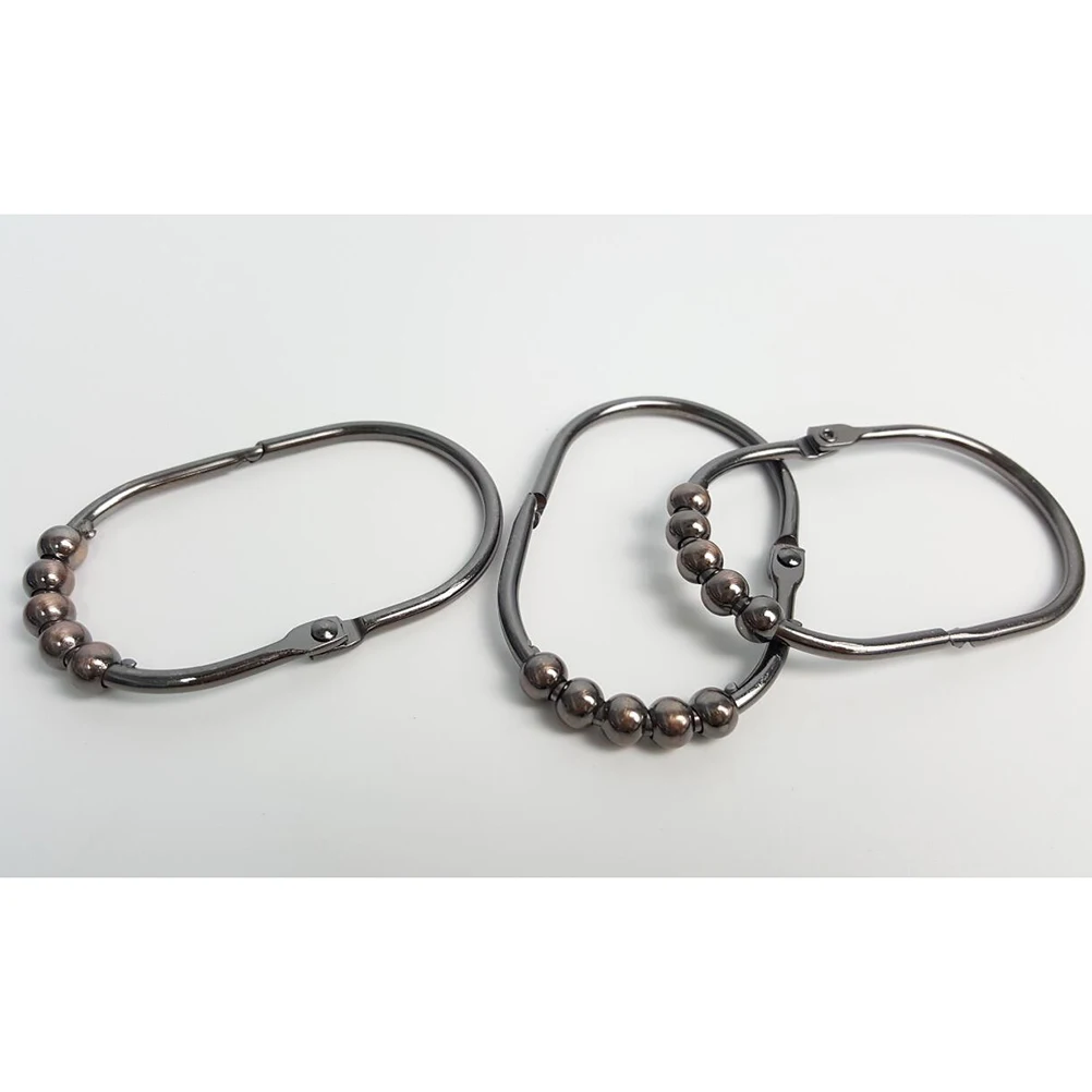 

12 PCS/Set Shower Curtain Hook Rod with Hooks and Rings for Rustproof Curtains Bayonet