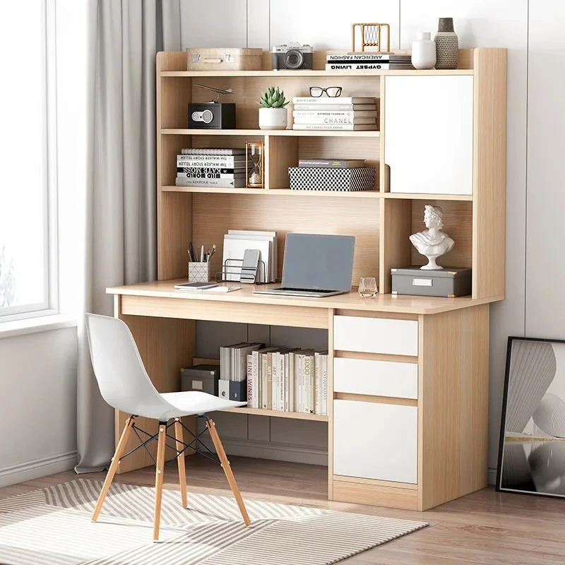 Desk Simple Computer Desktop Student Study Home Writing Bookshelf Bookcase Combination Integrated Simple Bedroom Desk